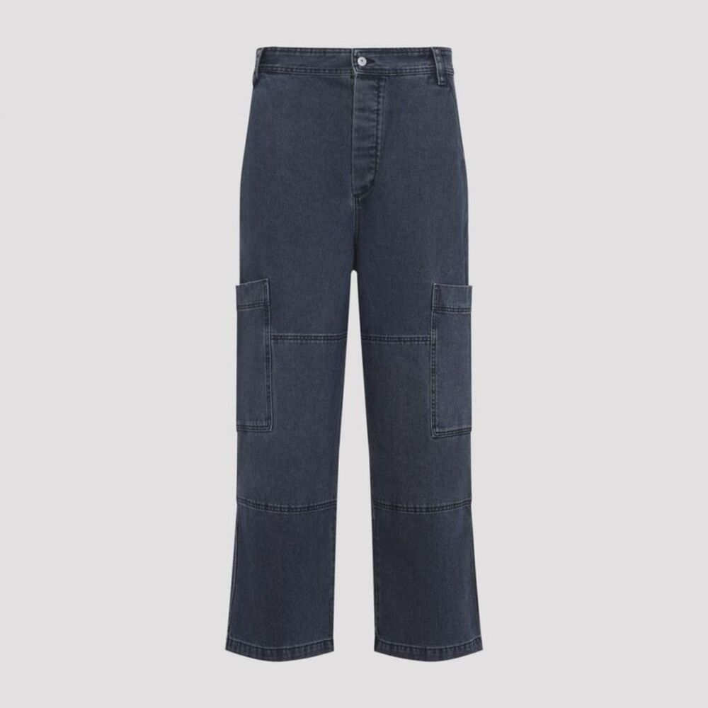 JACQUEMUS Straight Leg Cargo Denim Pants Men BLUE